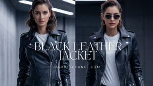 What is the Blocks Women’s Black Leather Jacket?