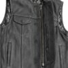 Bandit Leather Motorcycle Vest for Men Classic Biker Style