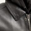 Kent Men's Leather Vest with Hoodie for Bikers