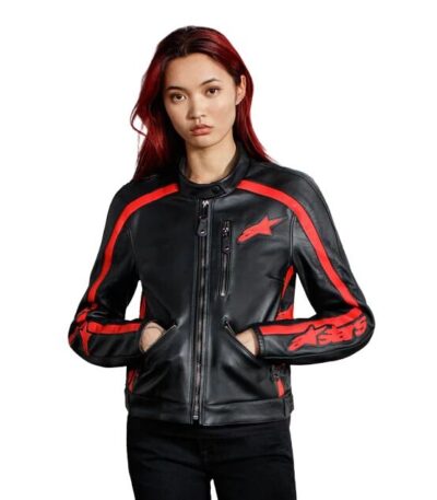 alpinestars-stella-dyno-leather-jacket-black,-red