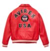 Men's Avirex Icon Red Bomber Leather Jacket