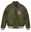 Men's Icon Olive Avirex Bomber Leather Jacket - Image 7