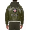 Men's Icon Olive Avirex Bomber Leather Jacket