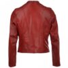 Bloom- Maroon Women’s Leather Jacket - Image 2