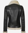 Frances Womens Brown Shearling Leather B3 Bomber Jacket - Image 2
