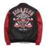HERITAGE Black & Red Leather Jacket - Image 2