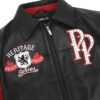 HERITAGE Black & Red Leather Jacket - Image 4
