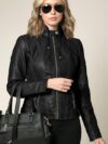 Lock and Love Women's Removable Hooded Leather Jacket Moto Biker Coat - Black - Image 5