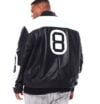 Men’s 8 Ball Genuine Leather Jacket B&T Black/White - Image 4