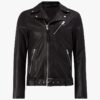 Pure Black Leather Jacket For Men - Image 2