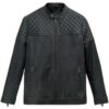 Quilted Panel Leather Jacket