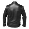 Packs- Black Leather Jacket for Men - Image 2