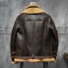 Ronald Double Belted Cuffs Collar Brown Shearling Jacket - Image 2
