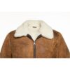 Lucian's distressed brown A2 Bomber shearling jacket - Image 8