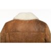 Lucian's distressed brown A2 Bomber shearling jacket - Image 7