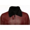 Aurelius Burgundy B3 bomber shearling jacket - Image 8