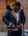 Jean's B3 Bomber Aviator Shearling Jacket with hoodie - Image 2