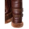 Phan's Brown Aviator bomber shearling jacket with a waist belt - Image 4