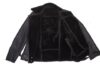 Black on Black Shearling Biker Jacket with Belt - Image 4