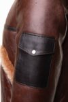 Esa Brown Bomber Sheepskin Shearling Jacket with large pockets - Image 6