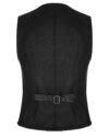 Punk Rave Mens Vest Waistcoat Black Gothic Steampunk Victorian VTG Faux Leather - Image 2