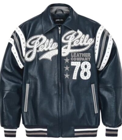 Pelle Pelle Encrusted Varsity Plush Navy