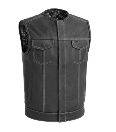 Bandit Leather Motorcycle Vest for Men Classic Biker Style