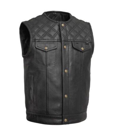12 Gauge Men's Vintage Leather Motorcycle Vest