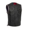Captain Perforated Motorcycle Leather Vest for Men