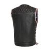 Captain Perforated Motorcycle Leather Vest for Men - Image 2