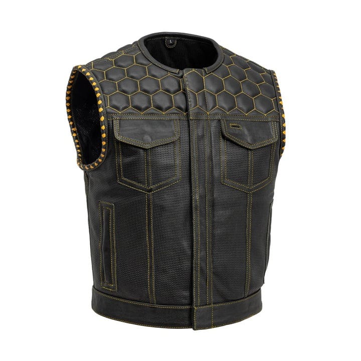 Lowside Hornet Perforated Leather Motorcycle Club Vest
