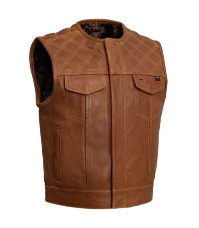 Timber Leather Vest for Men Motorcycle Style