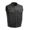 Upside Perforated Men's Leather Club Vest Ideal for Riders