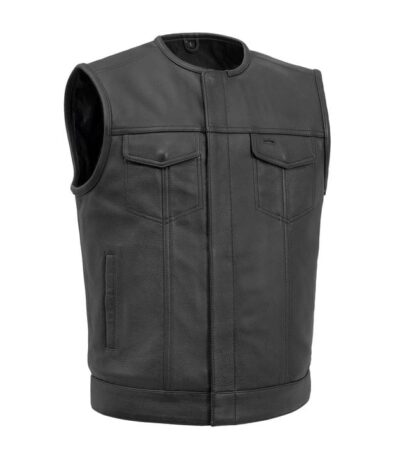 No Rival Leather Vest for Men Ideal for Bikers
